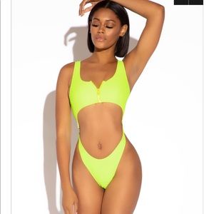 Matte Collection Neon Green bathing suit SIZE M
